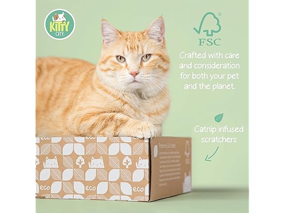 Kitty City Sustainability FSC Scratcher 4 Pack