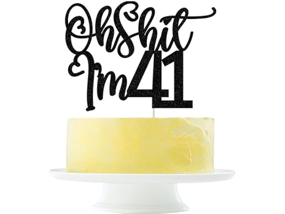 Black flash Oh Sh*t I'm 41 Cake Topper