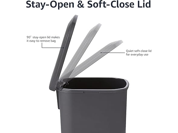 Amazon Basics Compact Plastic Bathroom Trash