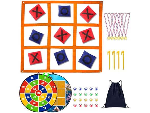 Giant Tic Tac Toe with Dart Board Game