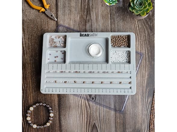 Beadsmith Mini Bead Board Grey Flocked