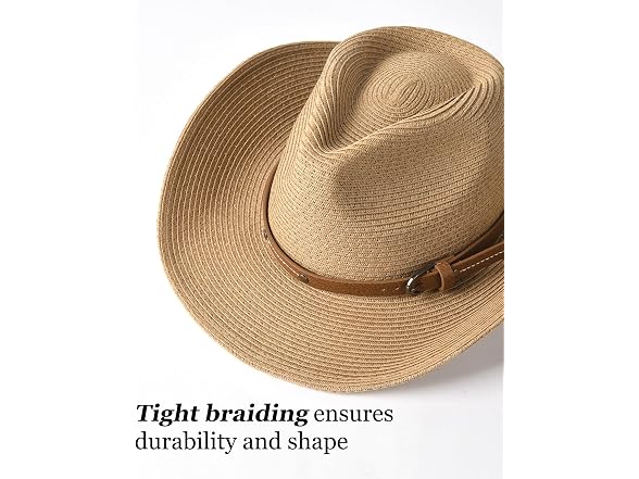 FURTALK Cowboy Sun Hat with Wind Lanyard