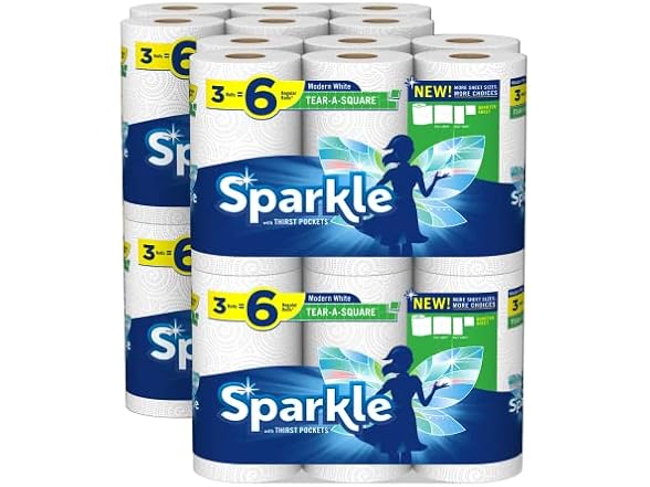 Sparkle Tear A Square Towels 24 Double Rolls