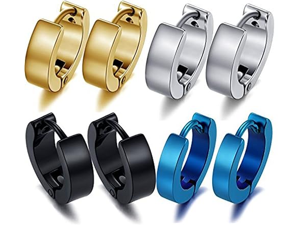 SHENRAN Stainless Steel Huggie Earrings