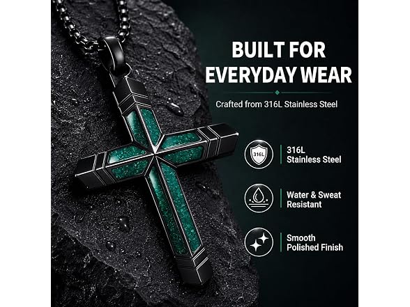 Malachite Cross Necklace