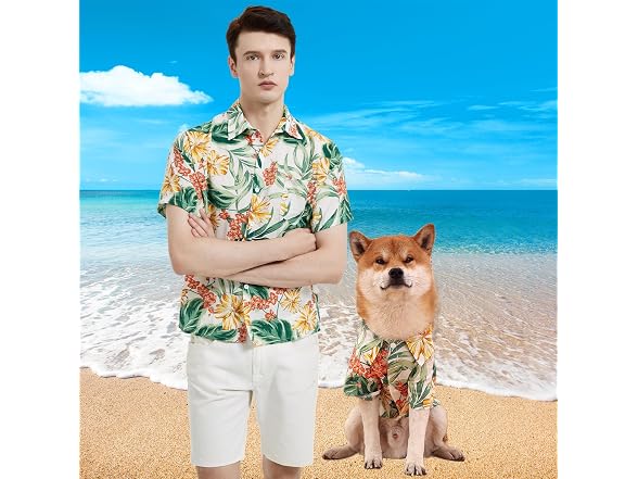 Dog Shirt Hawaiian Dog and Cat Summer T-Shir