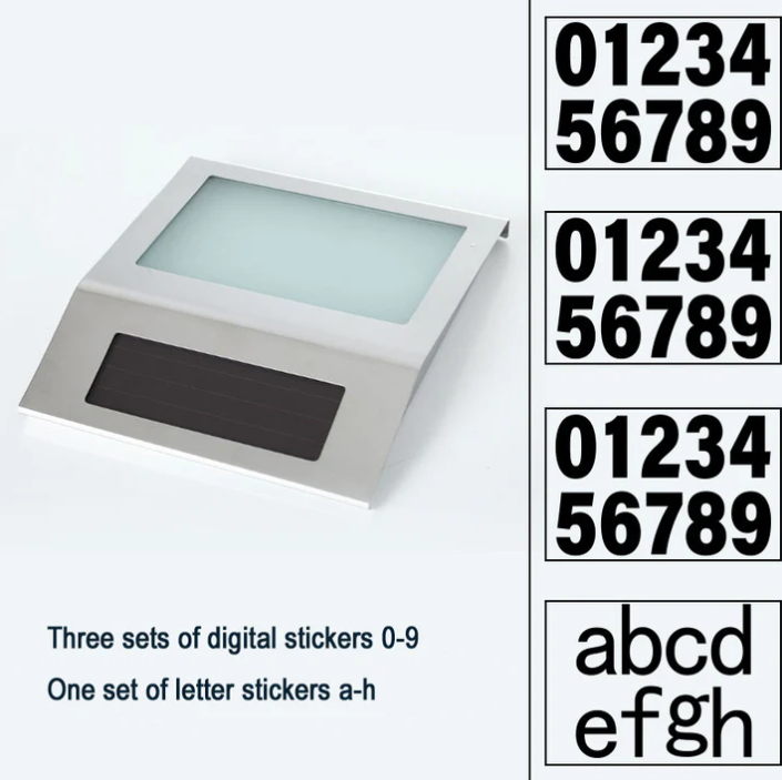 Solar LED Address Sign, Stainless Steel - Gallery 16