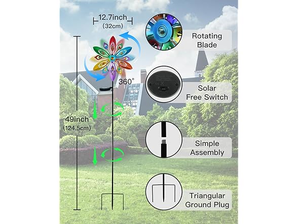 Putuo Decor Putuo Decor Solar Wind Spinners Outdoor