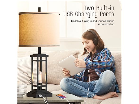 ROTTOGOON Farmhouse Table Lamp Set
