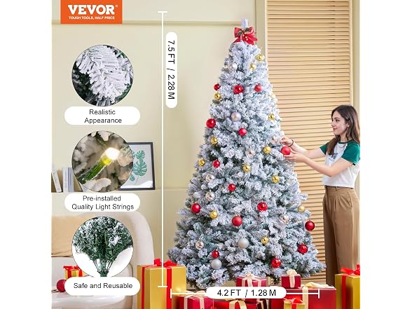 VEVOR Christmas Tree, 7.5ft Prelit