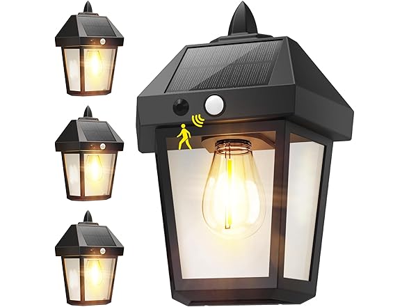 4 Pack Motion Sensor Wall Lanterns