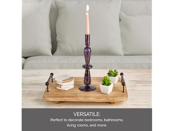 Elements 3.35x3.35x1.18 Inch Navy Glass Taper Candleholder
