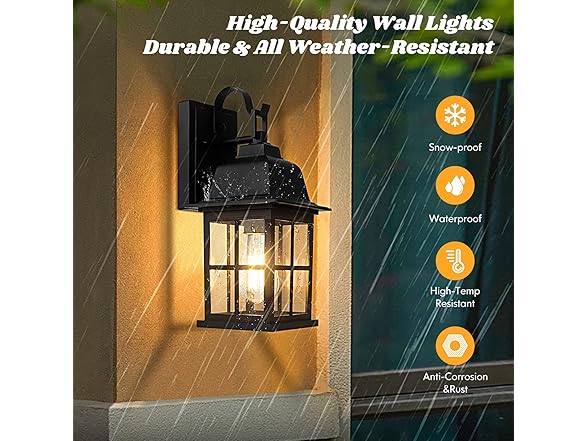 TOBUSA 2-Pack Outdoor Light Fixtures, 2-Pack, Black