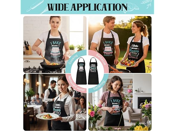 Defresit 2pcs Funny Apron Set Multicolor