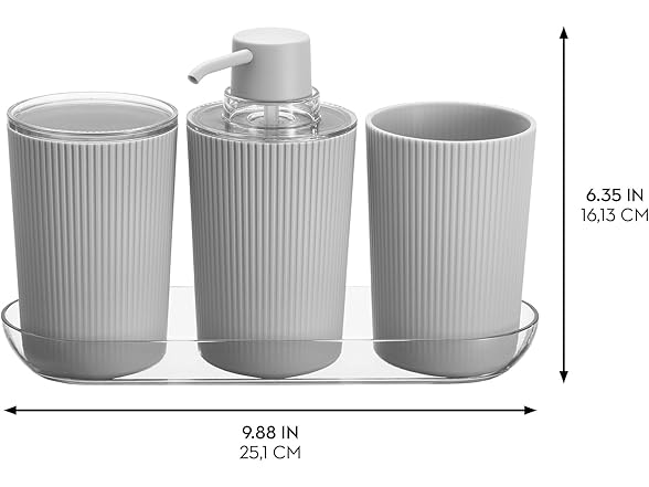 iDesign 4-Piece Bathroom Accessories Vanity Set