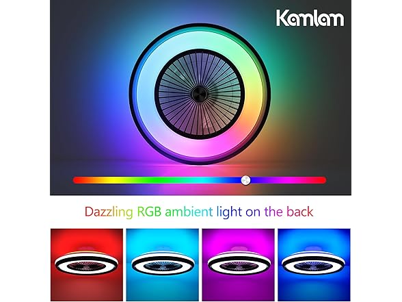 Black Low Profile Ceiling Fan 24" RGB