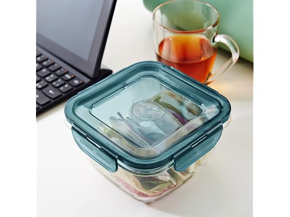 Bormioli Rocco Square Container 14.25 oz. Grey
