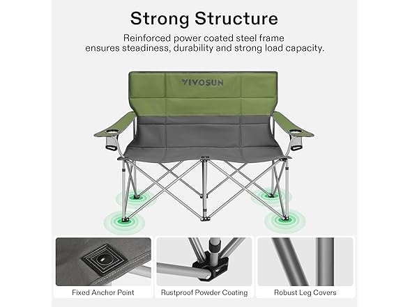 VIVOSUN Fully Padded Folding Loveseat