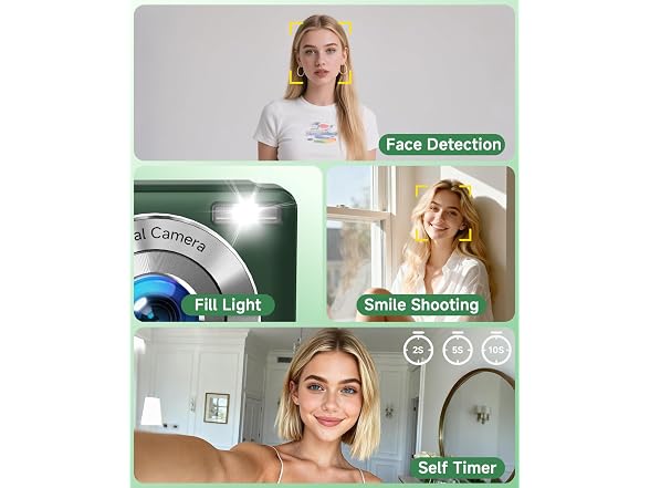 ceye Digital Camera 44MP FHD 16x Zoom Green
