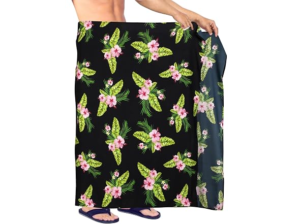LA LEELA Men's Hawaiian Lava Lava Beach Saron