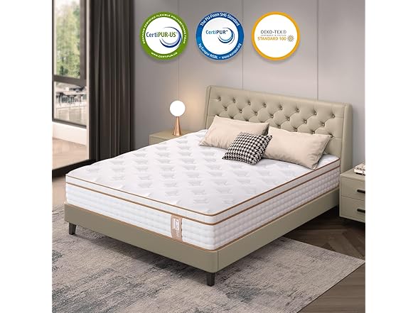 BedStory 12" Hybrid Queen Mattress in a