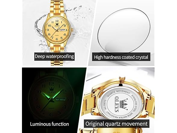 OLEVS Women’s Day Date Steel Watch