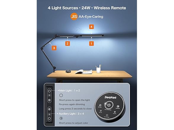 Beanet LED Desk Lamp with 4 Light Sources