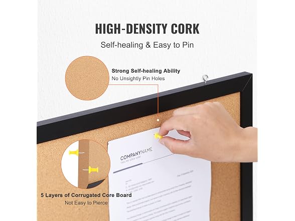 VEVOR Cork Board, 24 x 18 inch