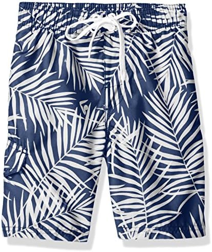 Kanu Surf Boys Line Up Quick Dry UPF 50+ Beach Swim Trunk, Palma Navy, 7