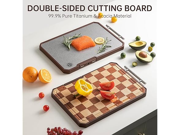 Titanium Cutting Board with Knife Sharpener