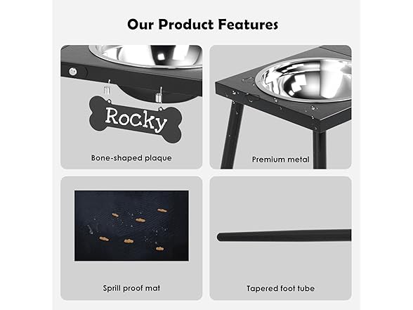 ADENGL Metal Elevated Dog Bowls