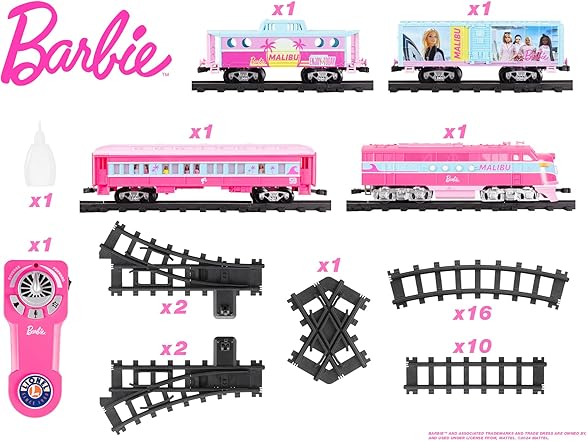 Mattel Barbie Battery Gauge Toy Train Set with Remote