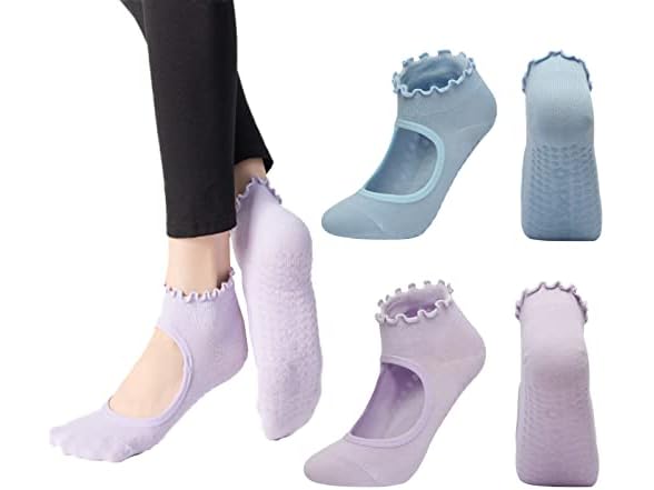 ANIDL Frilly Yoga Socks Non Slip