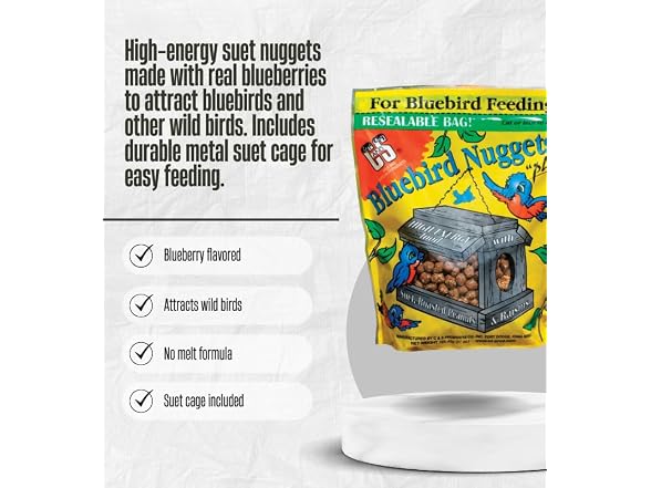 C&S Bluebird Blueberry Suet Nuggets 27 oz Bundle