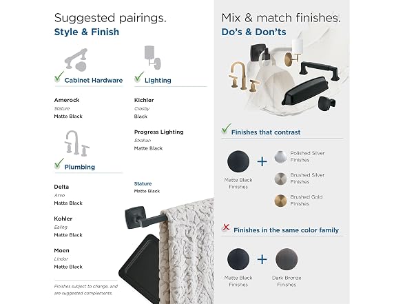 Amerock Stature 24" Matte Black Towel Bar