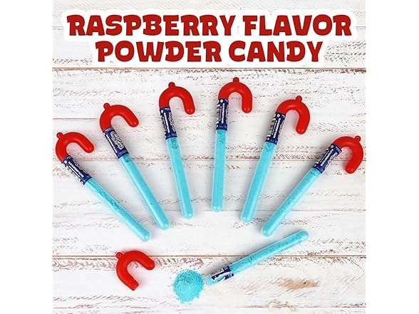 12PK Blue Fizzy Candy Cane, Blue Raspberry