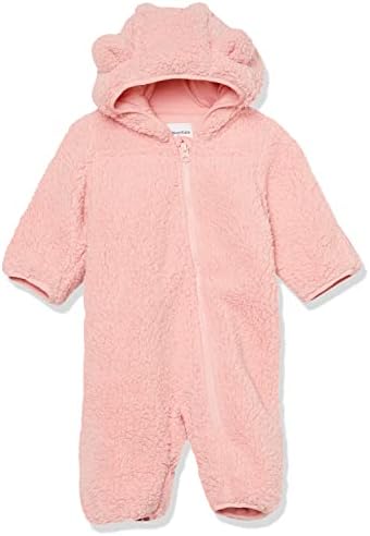 Amazon Essentials Unisex Babies' Sherpa Fleece Bunting Suit, Blush, 6-9 Months
