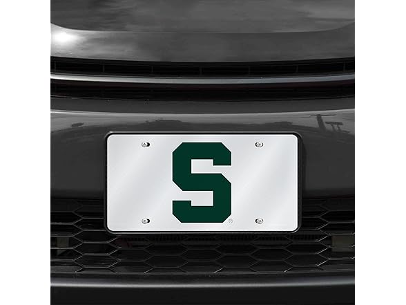 MSU Spartans License Tag Silver