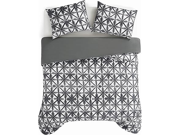 Vince Camuto Classic Shibori 100% Cotton Full/Queen Duvet Set