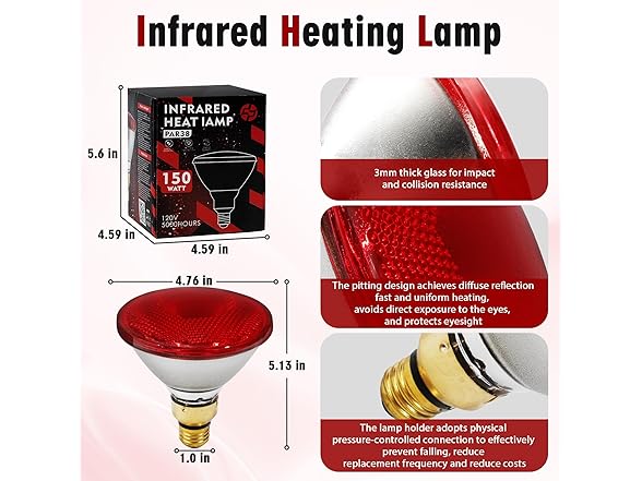 SFYJZJUUS 175 Heat Lamp Bulbs