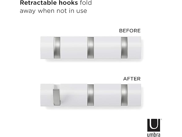 Umbra Flip Wall-Mounted Coat Rack Rail Hook