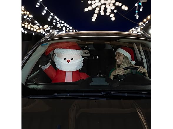 Zone Tech CR0001 Santa Blow-Up Décor for Cars Red
