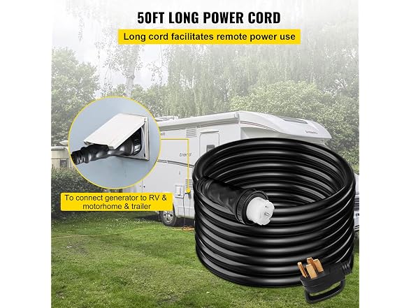 50FT Generator Power Cord 50-Amp 125/250-volt