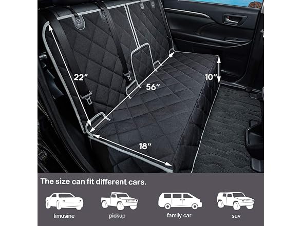 Petalage Waterproof Dog Car Seat Cover 56” x 50“