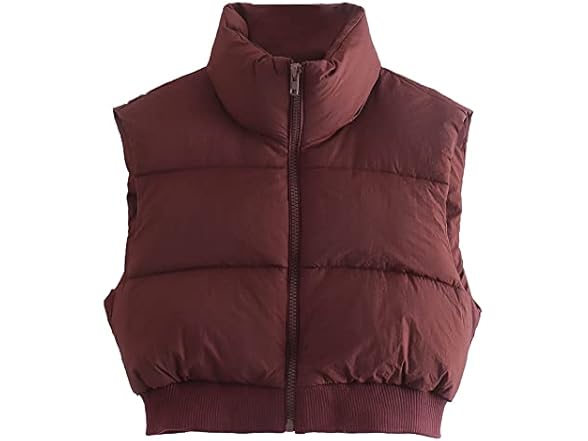 KEOMUD Women's Winter Crop Puffer Vest