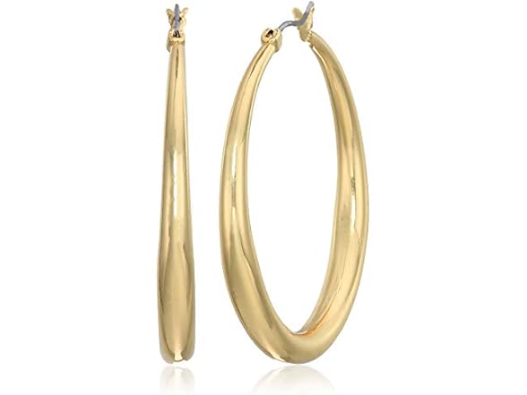 Anne Klein Women Goldtone Medium Tapered Hoop