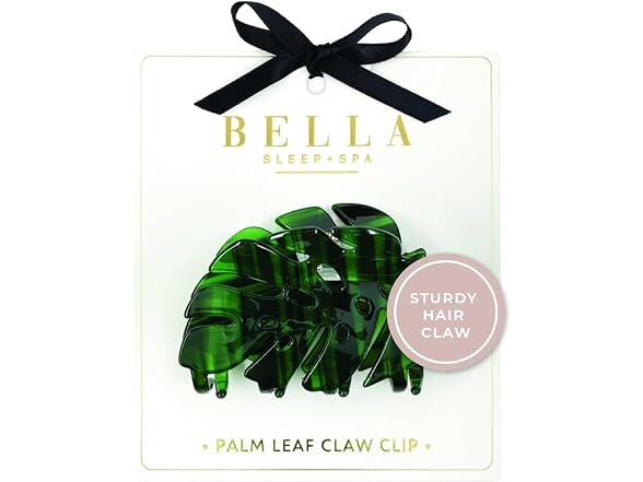 Bella Sleep and Spa Claw Clip Green Palm Leaf
