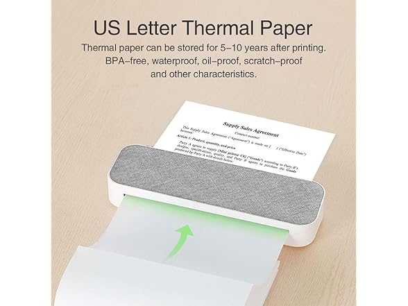 US Letter Thermal Printer Paper, 8.5" x 11"