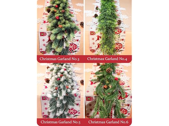 GLIoFvTe 6ft Christmas Garland, Fake Pin
