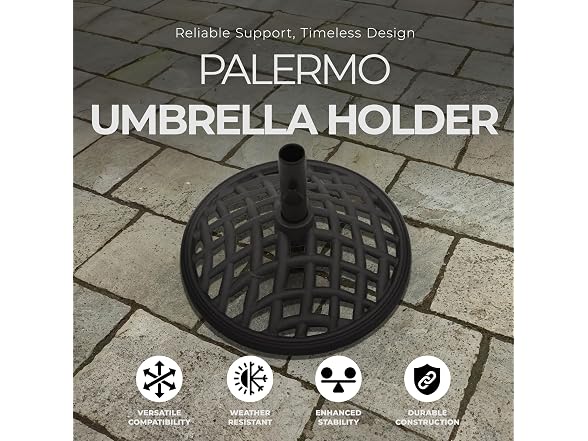Four Seasons Courtyard Umbrella Base, Dark Gray, 19 Inch